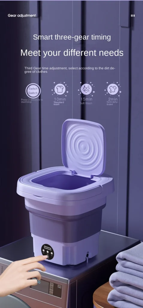 🌀 8L Portable Folding Washing Machine – Compact & Efficient Laundry Solution! - Image 24
