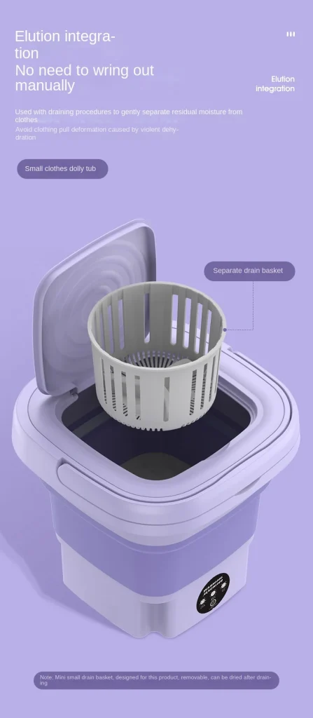 🌀 8L Portable Folding Washing Machine – Compact & Efficient Laundry Solution! - Image 23