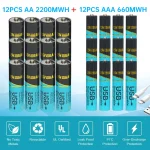 ⚡ 8-48PCS 1.5V Lithium 2200mWh (AA) & 660mWh  (AAA) Rechargeable Batteries 🔋 - Long-Lasting - Image 8