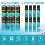 ⚡ 8-48PCS 1.5V Lithium 2200mWh (AA) & 660mWh  (AAA) Rechargeable Batteries 🔋 - Long-Lasting - Image 7