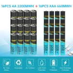 ⚡ 8-48PCS 1.5V Lithium 2200mWh (AA) & 660mWh  (AAA) Rechargeable Batteries 🔋 - Long-Lasting - Image 11