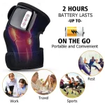 🔥 Moajaza Far Infrared Knee Massager - Heating & Vibration Therapy Brace | 3 Heat Levels + 3 Massage Modes | Rechargeable 4000mAh | For Arthritis/Joint Pain/Recovery (Black, S/M/L) - Image 5