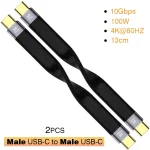 ⚡ UGOURD USB4 20Gbps Short Cable - 13cm/22cm Type C to C Cable | 100W PD Fast Charging | 4K@60Hz Video | for SSD/iPhone 15/MacBook/Steam Deck (Black, 2-Pack) - Image 10