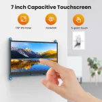 🖥️ Miktver 7" Capacitive Touchscreen Monitor - 1024x600 IPS Display | 5-Point Touch | HDMI-Compatible for Raspberry Pi 4/3/2/Windows 10/8/7 | Includes Cables & Mounting Kit - Image 2