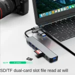 🔌 8-in-1 USB C Hub - USB 3.0/TF/SD Card Reader/3.5mm Audio | Multi-Port Adapter for MacBook Pro/Xiaomi/Tablets | Space Gray Aluminum Shell - Image 18