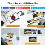 🖥️ Miktver 7" Capacitive Touchscreen Monitor - 1024x600 IPS Display | 5-Point Touch | HDMI-Compatible for Raspberry Pi 4/3/2/Windows 10/8/7 | Includes Cables & Mounting Kit - Image 4