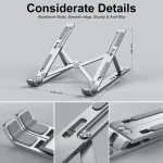 💻 Portable Aluminum Laptop Stand – Ergonomic, Foldable & Lightweight Holder for MacBook Air/Pro, Dell, HP, and More - Image 5