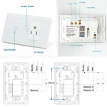 🔌 Melery WiFi Smart Light Switch – Tuya Smart Life Compatible | Touch Glass Panel | Alexa & Google Home Control | 220V Mexico/US Outlet - Image 14
