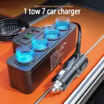 🚗 120W Multi-Function USB & Type-C Car Charger – Fast Charging | 1-to-4 Port Adapter for Multiple Devices