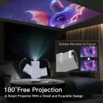 🎬 Portable 1080P Native Projector – 390 ANSI | 4K Support | Android 11 | WiFi 6 & Bluetooth 5.0 | 180° Rotatable for Home & Office - Image 8