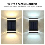 🔆 Solar Wall Light Outdoor – Waterproof Up & Down LED Lamp | Modern Sun-Powered Lighting for Garden, Patio, Fence & Yard Decor (White/WarmLight) - Image 4