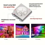 ✨ GOOLOOK 5050 RGB LED Strip Lights - 5M/15M/20M/30M Options | Bluetooth App Control | 30 LEDs/m | IP65 Waterproof | for Bedroom/TV/Kitchen Decor - Image 3