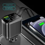 🚗 5-in-1 Super Fast Car Charger with Retractable Cables – PD + Type-C + Apple | Flash Charging | 66W Output | Universal for 12V/24V Vehicles - Image 3
