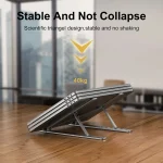 💻 Portable Aluminum Laptop Stand – Ergonomic, Foldable & Lightweight Holder for MacBook Air/Pro, Dell, HP, and More - Image 3