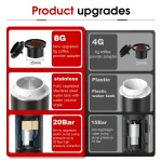 ☕ Wireless Portable Espresso Machine – 3-in-1 Coffee Maker for Travel, Car, Camping & Home | Capsule + Ground Coffee | USB Rechargeable - Image 2