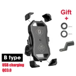 🚀 Yaoiler 2024 Motorcycle Phone Holder – 15W Wireless Charging + QC3.0 Fast Charge | 360° Adjustable | Auto-Lock | Universal Fit (4.7-7") - Image 9
