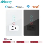 🔌 Melery WiFi Smart Light Switch – Tuya Smart Life Compatible | Touch Glass Panel | Alexa & Google Home Control | 220V Mexico/US Outlet