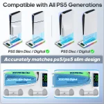 🎮 OIVO 4-in-1 PS5 Dock Station - Charging Stand for DualSense Controllers | Cooling Fan | Headset Holder | Game Storage | Compatible with PS5 Slim & Disc Edition - Image 2