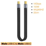 ⚡ UGOURD USB4 20Gbps Short Cable - 13cm/22cm Type C to C Cable | 100W PD Fast Charging | 4K@60Hz Video | for SSD/iPhone 15/MacBook/Steam Deck (Black, 2-Pack) - Image 7