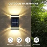 🔆 Solar Wall Light Outdoor – Waterproof Up & Down LED Lamp | Modern Sun-Powered Lighting for Garden, Patio, Fence & Yard Decor (White/WarmLight) - Image 2