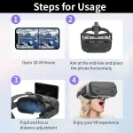 🕶️ Universal VR Headset for Smartphones - Compatible with 4.7-7.2" iPhone/Android | 3D Virtual Reality Glasses | Adjustable HD Lenses | Bluetooth Controller Support (Black) - Image 4