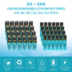 ⚡ 8-48PCS 1.5V Lithium 2200mWh (AA) & 660mWh  (AAA) Rechargeable Batteries 🔋 - Long-Lasting