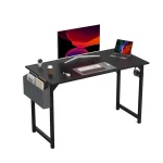 🖥️ JHK Modern Computer Desk - 55" Home Office & Gaming Table w/ Storage Pockets & Headphone Hook | Sturdy Metal Frame | Easy Assembly | Compact Design (Black/White) - Image 8