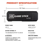 🎮 GD10 PRO Retro Game Stick - 256GB 58,000+ Classic Games | 4K HDMI Output | Dual Wireless Controllers | Plug & Play for PS1/NES/SNES/Arcade | Multi-Language Support - Image 5