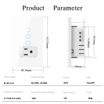 🔌 Melery WiFi Smart Light Switch – Tuya Smart Life Compatible | Touch Glass Panel | Alexa & Google Home Control | 220V Mexico/US Outlet - Image 3