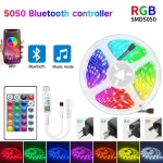 ✨ GOOLOOK 5050 RGB LED Strip Lights - 5M/15M/20M/30M Options | Bluetooth App Control | 30 LEDs/m | IP65 Waterproof | for Bedroom/TV/Kitchen Decor - Image 4