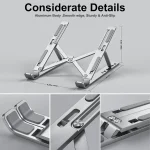 💻 Portable Aluminum Laptop Stand – Ergonomic, Foldable & Lightweight Holder for MacBook Air/Pro, Dell, HP, and More - Image 14