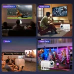 🎬 Portable 1080P Native Projector – 390 ANSI | 4K Support | Android 11 | WiFi 6 & Bluetooth 5.0 | 180° Rotatable for Home & Office - Image 9