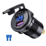 🚗 Dual USB Car Charger QC3.0 + PD Type-C – 12V/24V Fast Charging Socket with ON/OFF Switch | Waterproof for Car, Boat, Truck, Marine, Motorcycle - Image 6