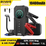 š BUVAYE 10,000mAh Car Jump Starter & Air Pump ā 1000A Peak, Portable Tire Inflator, 12V Auto Battery Booster, LED Light, EVA Bag (UL/CE Certified) - Image 7