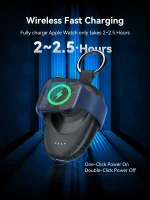 🔋 LVFAN Magnetic Wireless Charger for Apple Watch – 1400mAh Portable Power Bank, Fast Charging Keychain for Series 9/8/7/6/5/4/3/2/SE/Ultra (Includes USB-C Cable) - Image 4