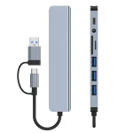🔌 8-in-1 USB C Hub - USB 3.0/TF/SD Card Reader/3.5mm Audio | Multi-Port Adapter for MacBook Pro/Xiaomi/Tablets | Space Gray Aluminum Shell - Image 20