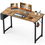 🖥️ JHK Modern Computer Desk - 55" Home Office & Gaming Table w/ Storage Pockets & Headphone Hook | Sturdy Metal Frame | Easy Assembly | Compact Design (Black/White) - Image 3