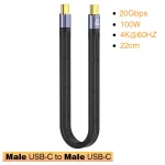⚡ UGOURD USB4 20Gbps Short Cable - 13cm/22cm Type C to C Cable | 100W PD Fast Charging | 4K@60Hz Video | for SSD/iPhone 15/MacBook/Steam Deck (Black, 2-Pack) - Image 16