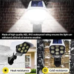 🚨 Solar Motion Sensor Light with Remote – Outdoor Floodlight & Fake Security Camera | Wireless, Waterproof, Garden & Home Safety Lighting - Image 2