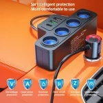 🚗 120W Multi-Function USB & Type-C Car Charger – Fast Charging | 1-to-4 Port Adapter for Multiple Devices - Image 4