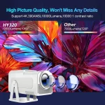 🎬 Portable 1080P Native Projector – 390 ANSI | 4K Support | Android 11 | WiFi 6 & Bluetooth 5.0 | 180° Rotatable for Home & Office - Image 3