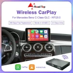 🚗 Road Top Wireless CarPlay Decoder for Mercedes NTG5.0 (2015-2018) - Plug & Play Retrofit Kit | Supports Android Auto/MirrorLink | Retains OEM Controls | C/GLC/CLA/GLA Class W205