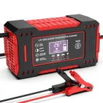 🔋 12V 6A Smart Car Battery Charger – LCD Display, Pulse Repair Function for Lead-Acid Batteries