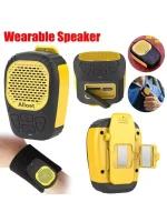 🔊 XICKU Wearable Bluetooth Speaker - IP56 Waterproof Magnetic Clip-On Speaker | 30H Playtime | TF Card Slot | Hands-Free Calls | for Workouts, Jobsites, Outdoor (Black/Yellow) - Image 2