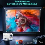 🎬 Portable 1080P Native Projector – 390 ANSI | 4K Support | Android 11 | WiFi 6 & Bluetooth 5.0 | 180° Rotatable for Home & Office - Image 5