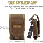 🎒 ONETIGRIS MOLLE Tactical Phone Pouch - EDC Waist Bag for iPhone 14/13/12/11 Pro Max & Android | Hunting/Military Belt Attachment | Nylon Protective Case (150-180mm Adjustable) - Image 6