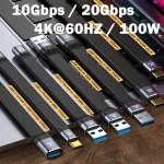 ⚡ UGOURD USB4 20Gbps Short Cable - 13cm/22cm Type C to C Cable | 100W PD Fast Charging | 4K@60Hz Video | for SSD/iPhone 15/MacBook/Steam Deck (Black, 2-Pack) - Image 2