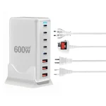 ⚡ 600W GaN Pro 8-Port Charging Station – 2×140W USB-C PD 3.1 + 2×100W USB-C + 3×65W USB-C + 1×22.5W USB-A - Image 8