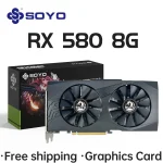 🎮 SOYO AMD Radeon RX 580 8G GDDR5 Graphics Card - 2048SP | 1284MHz Core Clock | Dual-Fan Cooling | PCIe 3.0 x16 | 4K Gaming/Video Editing (HDMI/DP/DVI-D)