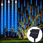 ✨ STUXMOS Solar Meteor Shower Lights - 30/50cm Waterproof LED Fairy String | 8 Modes | Warm White/Cool White | Outdoor Garden/Wedding/Patio Decor